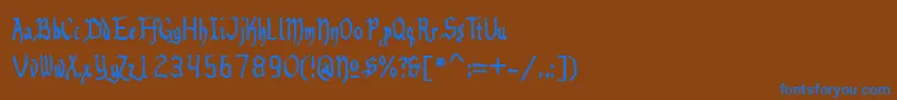 Benegraphic Font – Blue Fonts on Brown Background