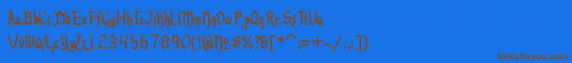 Benegraphic Font – Brown Fonts on Blue Background