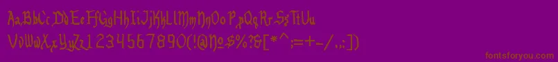 Benegraphic Font – Brown Fonts on Purple Background