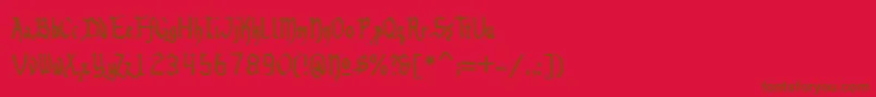 Więcej informacji o czcionce Benegraphic Czcionka Benegraphic – brązowe czcionki na czerwonym tle