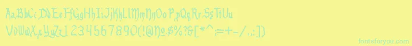 Police Benegraphic – polices vertes sur fond jaune
