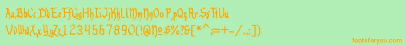Lisätietoja Benegraphic-fontista Benegraphic-fontti – oranssit fontit vihreällä taustalla