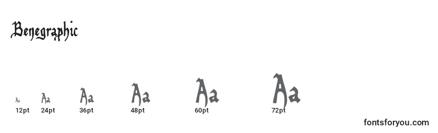 Размеры шрифта Benegraphic