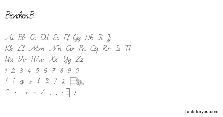 Czcionka BienchenB – alfabet, cyfry, specjalne znaki