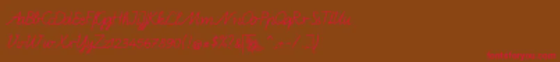 Weitere Informationen zur BienchenB-Schriftart BienchenB-Schriftart – Rote Schriften auf braunem Hintergrund