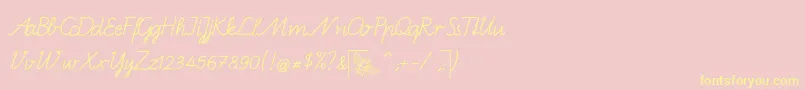 BienchenB Font – Yellow Fonts on Pink Background