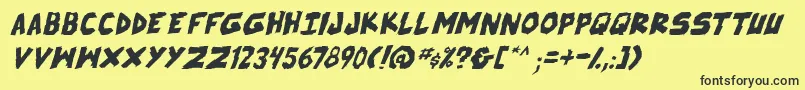 SkrunchItalic Font – Black Fonts on Yellow Background