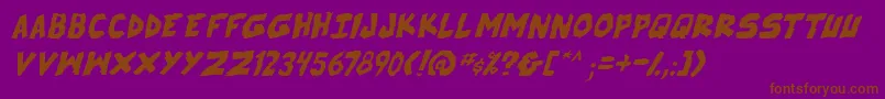 Fonte SkrunchItalic – fontes marrons em um fundo roxo