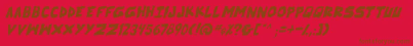 SkrunchItalic Font – Brown Fonts on Red Background