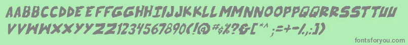 SkrunchItalic Font – Gray Fonts on Green Background