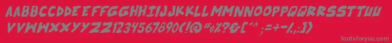 SkrunchItalic Font – Gray Fonts on Red Background