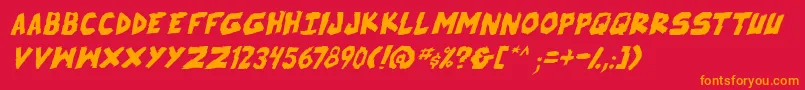 SkrunchItalic Font – Orange Fonts on Red Background