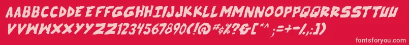SkrunchItalic Font – Pink Fonts on Red Background