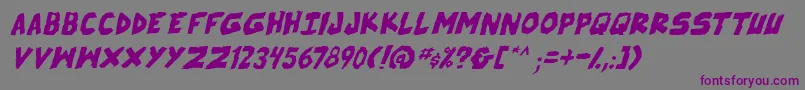 SkrunchItalic Font – Purple Fonts on Gray Background