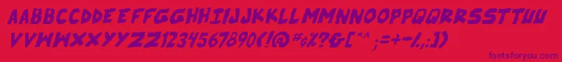 SkrunchItalic Font – Purple Fonts on Red Background