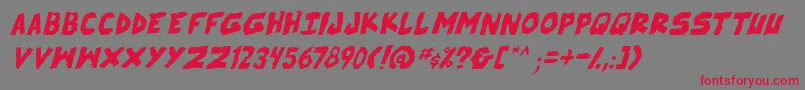 SkrunchItalic Font – Red Fonts on Gray Background