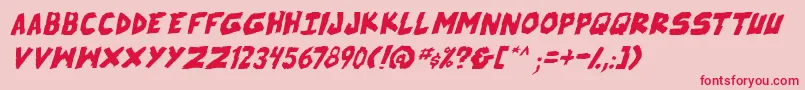 SkrunchItalic Font – Red Fonts on Pink Background