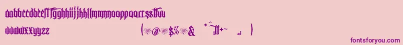 Fonte McfBadMannersWw – fontes roxas em um fundo rosa