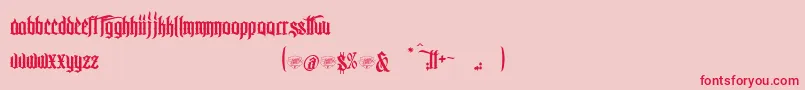 McfBadMannersWw-Schriftart – Rote Schriften auf rosa Hintergrund