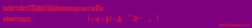 McfBadMannersWw-Schriftart – Rote Schriften auf violettem Hintergrund