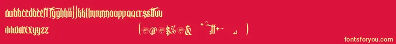 McfBadMannersWw Font – Yellow Fonts on Red Background
