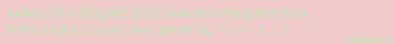 Petitscript Font – Green Fonts on Pink Background