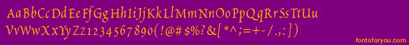 fuente Petitscript – Fuentes Naranjas Sobre Fondo Morado