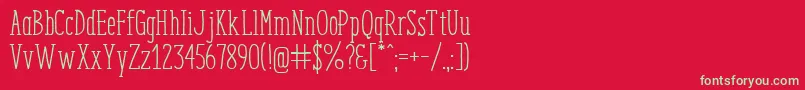 フォントEnyoSlabRegular – 赤い背景に緑の文字