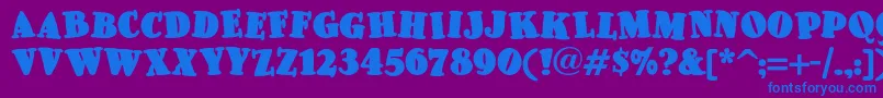 Fonte Pleasinglyplumpnf – fontes azuis em um fundo violeta