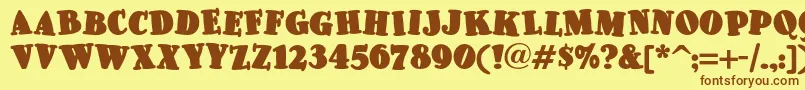 Pleasinglyplumpnf Font – Brown Fonts on Yellow Background