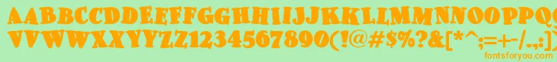 Weitere Informationen zur Pleasinglyplumpnf-Schriftart Pleasinglyplumpnf-Schriftart – Orangefarbene Schriften auf grünem Hintergrund