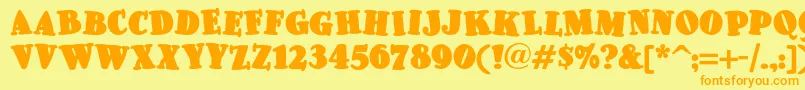 Pleasinglyplumpnf Font – Orange Fonts on Yellow Background