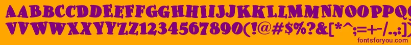 Pleasinglyplumpnf Font – Purple Fonts on Orange Background