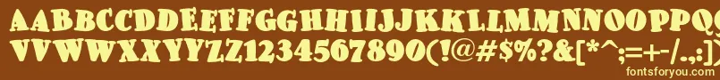 Pleasinglyplumpnf Font – Yellow Fonts on Brown Background