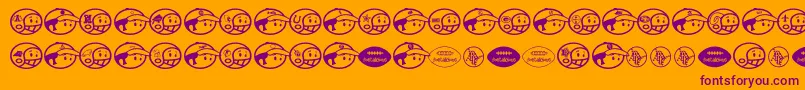 Czcionka Sporto – fioletowe czcionki na pomarańczowym tle