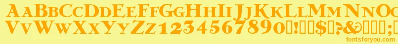 GrekodecoBold Font – Orange Fonts on Yellow Background