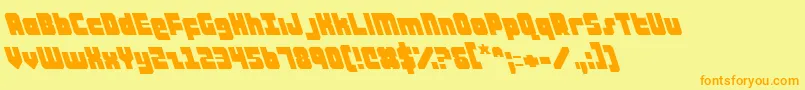 AlphaTaurusLeftalic Font – Orange Fonts on Yellow Background