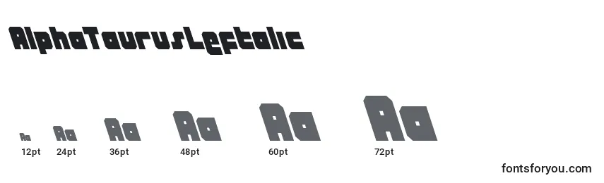 Размеры шрифта AlphaTaurusLeftalic