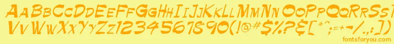 Ballot Font – Orange Fonts on Yellow Background