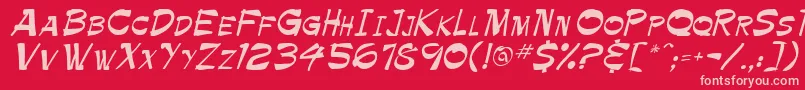 Ballot Font – Pink Fonts on Red Background