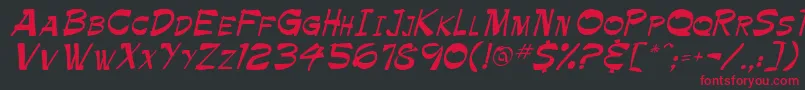 Ballot Font – Red Fonts on Black Background