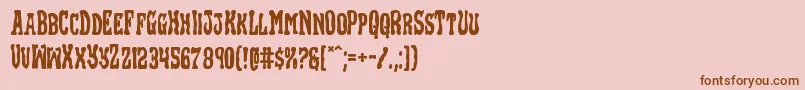 Fonte Blackgunk – fontes marrons em um fundo rosa