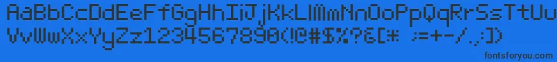フォントBit Light10 Srb – 黒い文字の青い背景