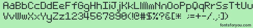フォントBit Light10 Srb – 緑の背景に黒い文字