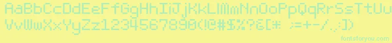 Bit Light10 Srb Font – Green Fonts on Yellow Background