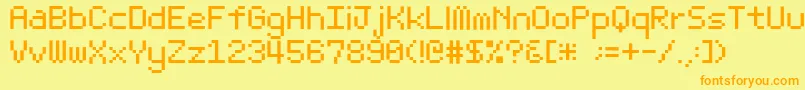 Bit Light10 Srb Font – Orange Fonts on Yellow Background