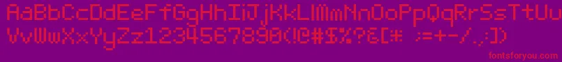 フォントBit Light10 Srb – 紫の背景に赤い文字