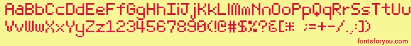 Bit Light10 Srb Font – Red Fonts on Yellow Background