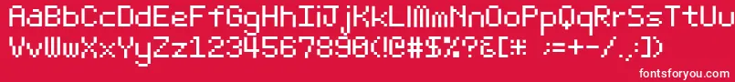 フォントBit Light10 Srb – 赤い背景に白い文字