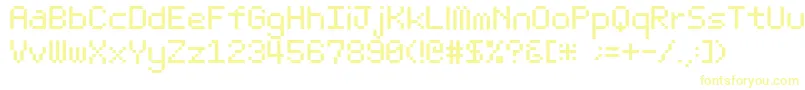 フォントBit Light10 Srb – 白い背景に黄色の文字